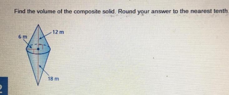 Find the volume of the composite solid. Round your answer to the nearest tenth​-example-1