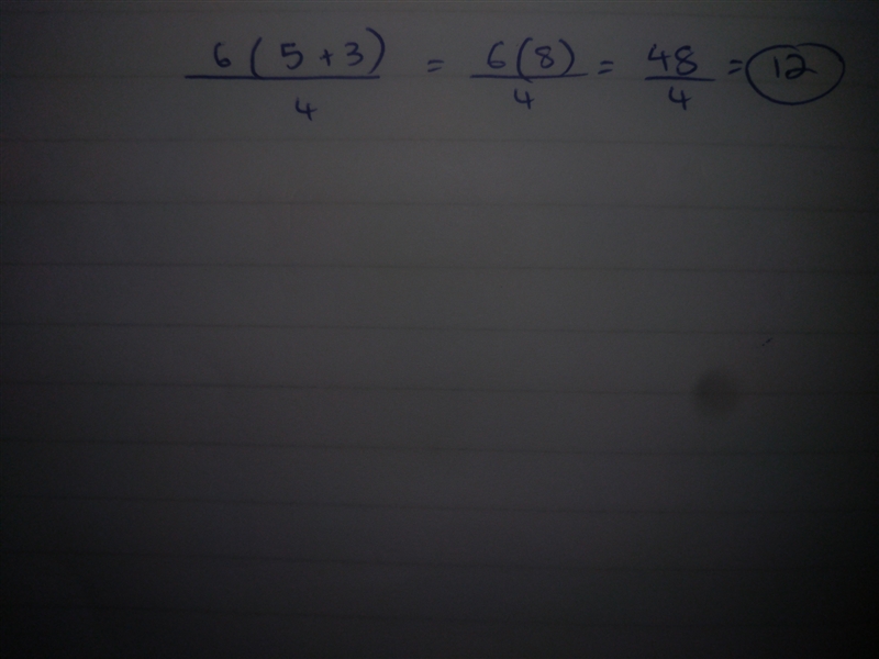 URGENT HELP! When a = 6, b = 5 and c = 4, work out the value of a(b+3) / c-example-1