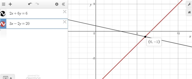 Solve the system of equations and choose the correct ordered pair. 2x+6=6 and 3x-2y-example-1