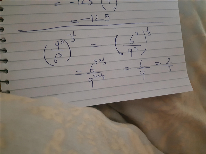 ( \frac{ {9}^(3) }{ {6}^(3) } )^{ - (1)/(3) } ​-example-1