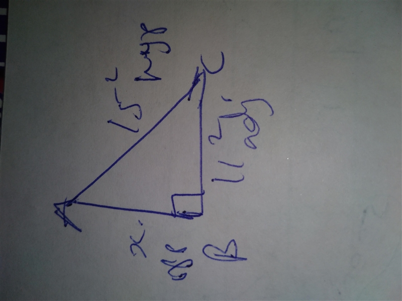 In triangle abc, AC=15 BC=11 and m-example-1