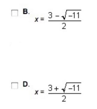 Which two values of xare roots of the polynomial below? x²-3x+5-example-1