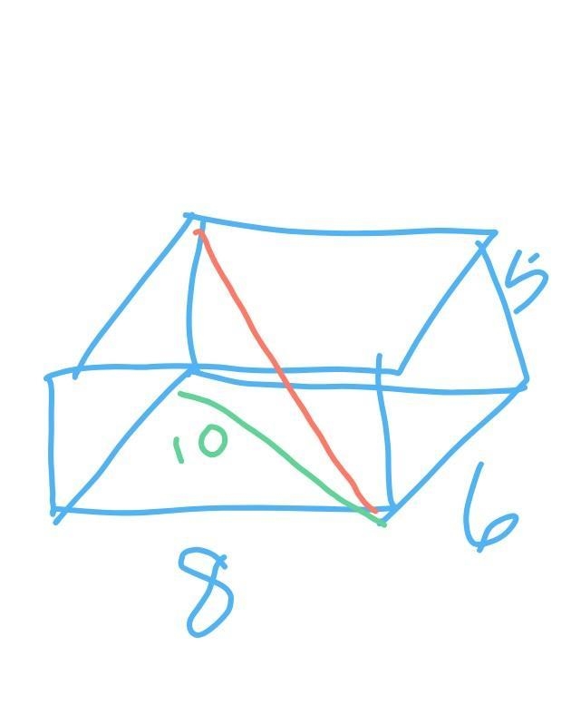 Find the diagonal length of this figure-example-1