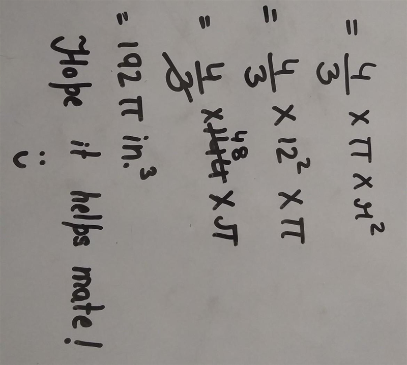 A beach ball has a radius of 12 in.. How much air will the beach ball hold?-example-1