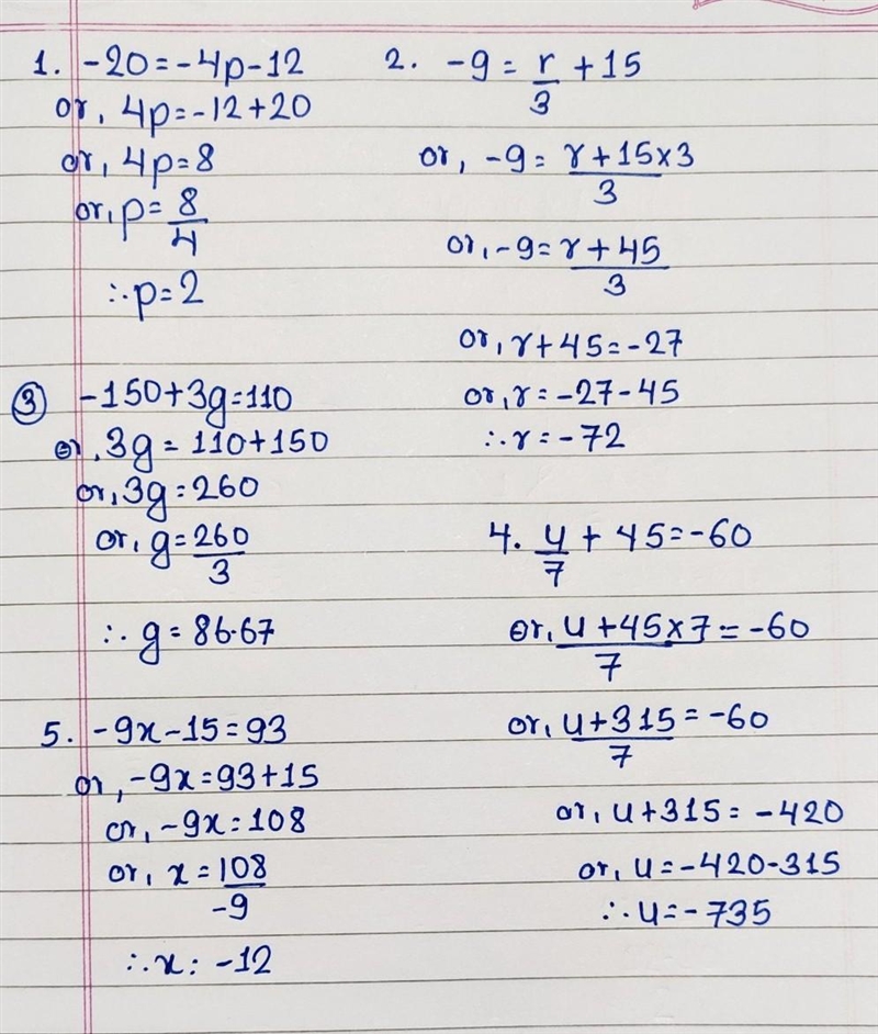 I need you to show your work for each problem 1-5-example-1