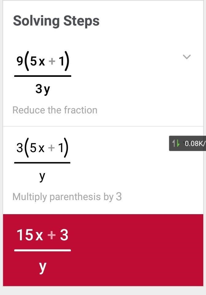 9(5x + 1) ÷ 3y From the expression above, provide an example of each of the following-example-1