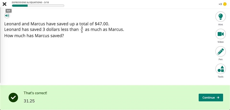 Leonard and Marcus saved up a total of $47.00. Leonard has saved 3 dollars less than-example-1