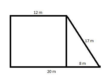 The diagram shows a lawn with a fence along one edge 12m 17m 20m one can of weedkiller-example-1