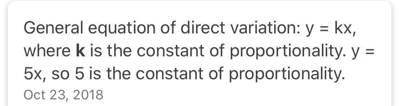 What is the constant of proportionality in the equation? y= 5x-example-1