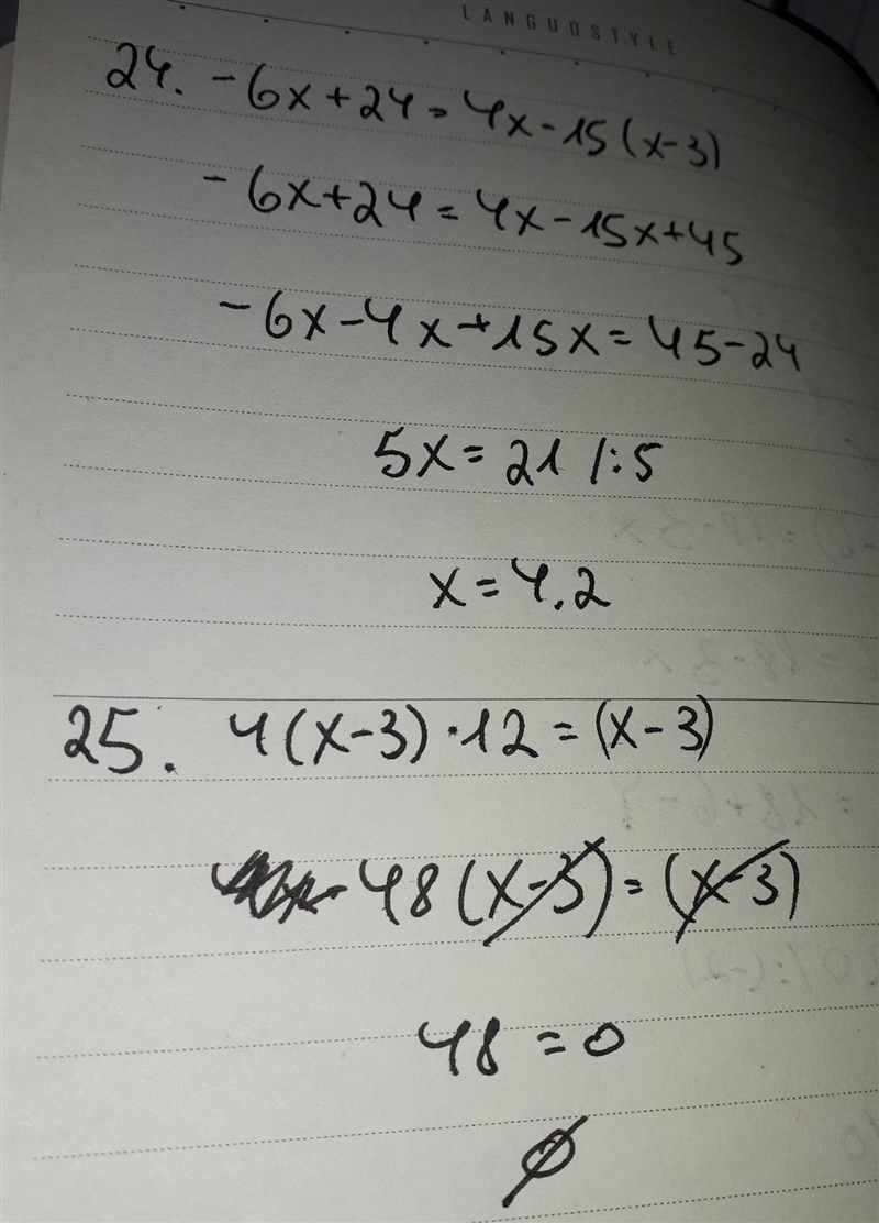 Solve the following equations and inequalities showing all work. 18.1/2(x - 5) + 1 = 2x-example-3