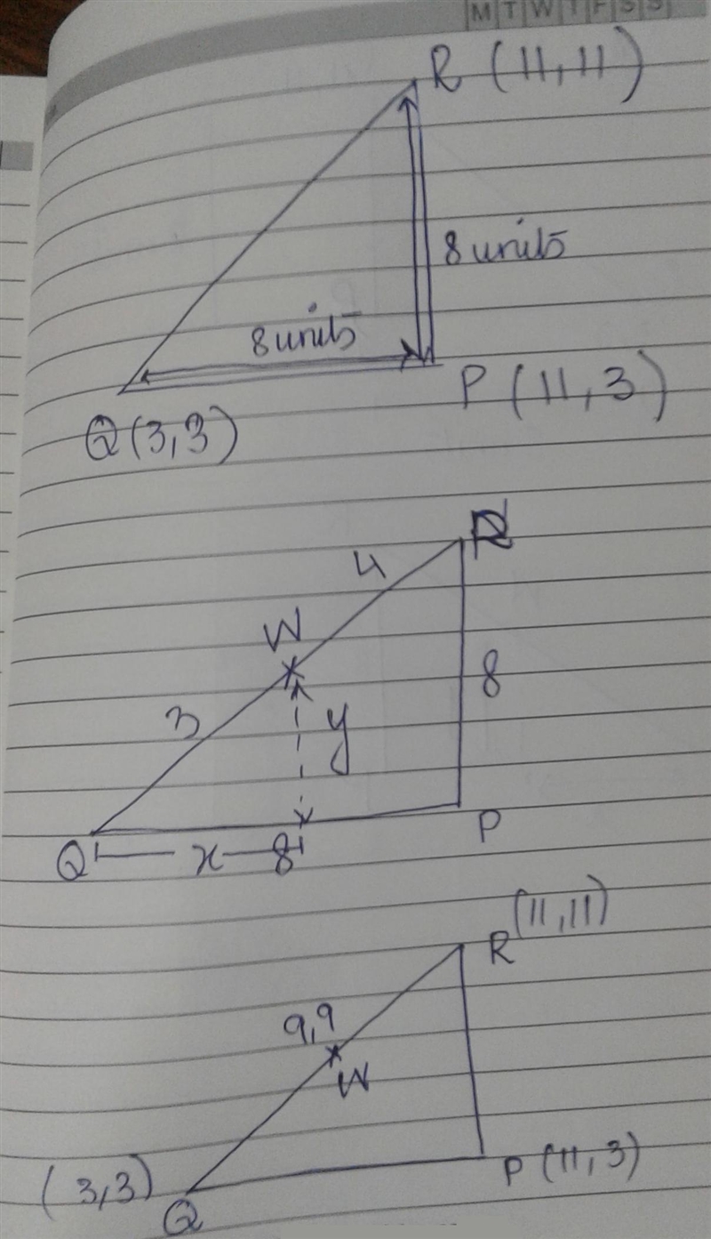 Point W is located on QR so that QW What are the coordinates of Point W? (3.3) 016.12.6./2) . 9.9) 02.12.212) O-example-2