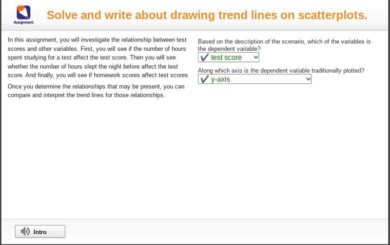 In this assignment, you will investigate the relationship between test scores and-example-1