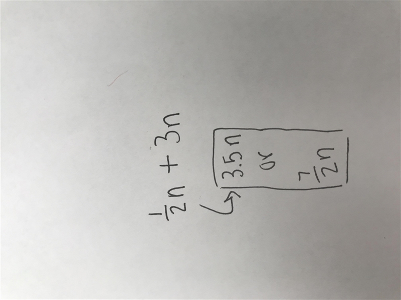 Half of a number plus three times the number. Write it in expression or equation solve-example-1