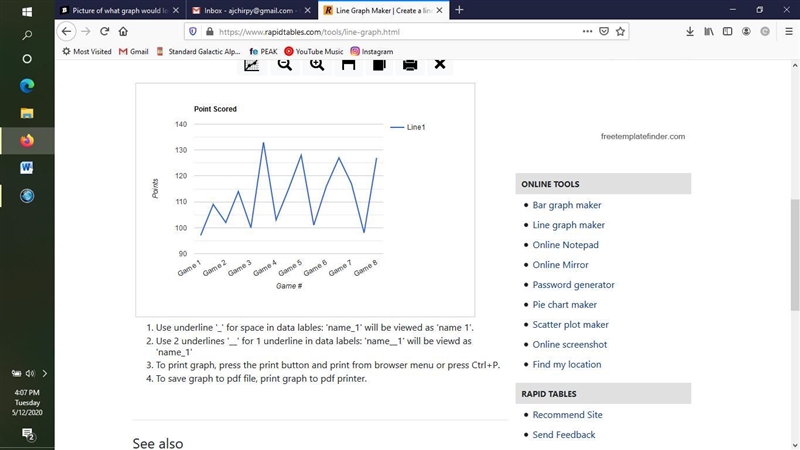 Picture of what graph would look like! Data Set - Denver Nuggets Basketball Scores-example-1