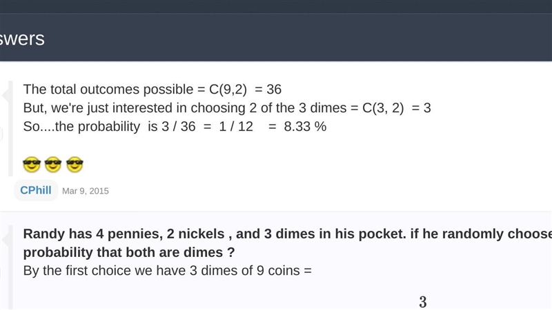 Randy has 4 pennies, 3 nickels, and 3 dimes in his pocket. If he randomly chooses-example-1