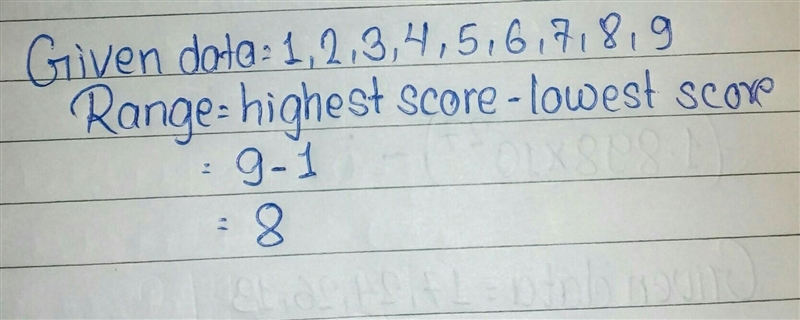 What is the Range of the following number sequence: 1, 2, 3, 4, 5, 6, 7, 8, 9​-example-1