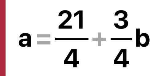 4a-3b=21 Ik it's open but solves it, please and figure if it's equal or not-example-1