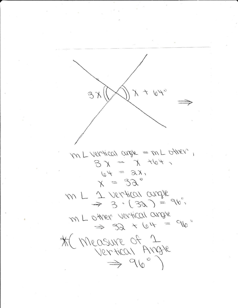 Two lines meet at a point. List the relevant angle relationship in the diagram. Set-example-1