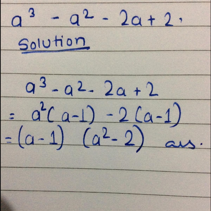 Factorise a³ - a² - 2a + 2-example-1