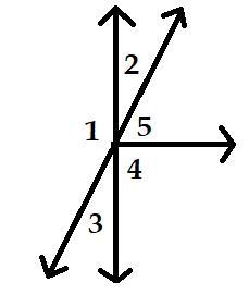 draw 5 angles so that ∟2 and ∟3 are acute vertical angles,∟ 1 and ∟2 are supplementary-example-1