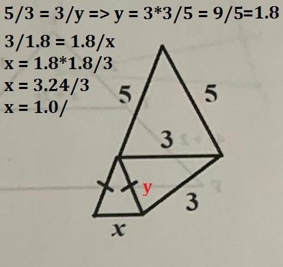 The 3 triangles are similar to each other. Find the value of x.-example-1