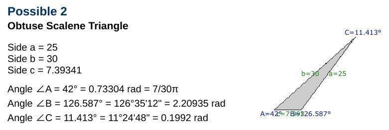 For triangle DEF, angle D = 42 degrees, line e = 30 meters and line d = 25 meters-example-2