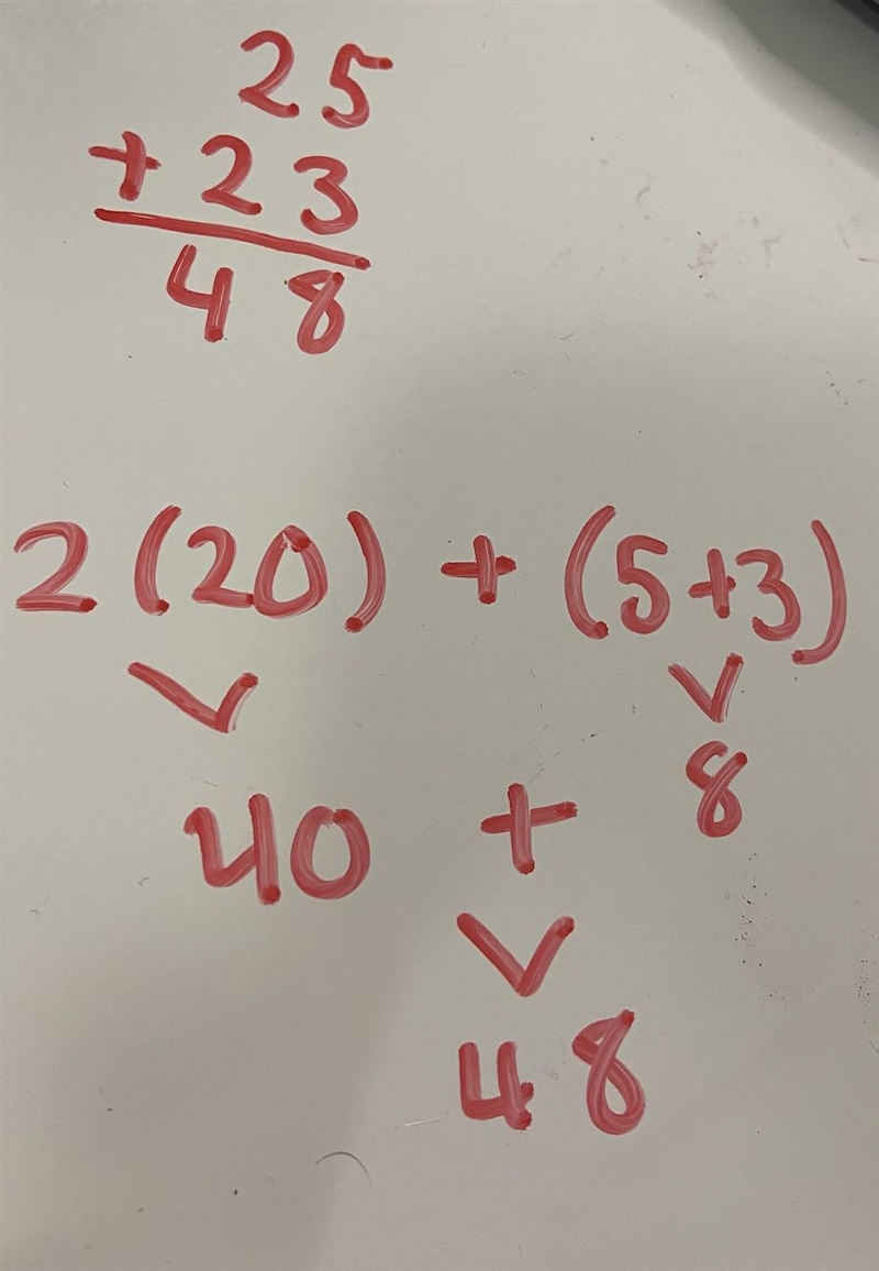 I was trying to see how can I solve 25+23 in two ways-example-1