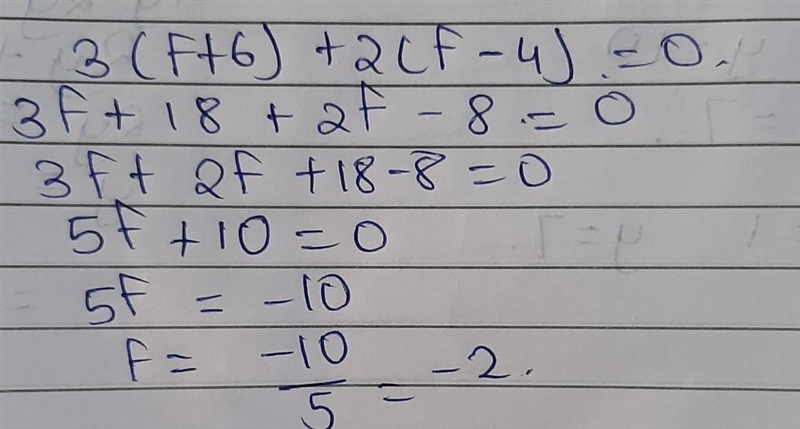 Hello can I have some help with this expand question 3(f+6)+2(f-4)-example-1