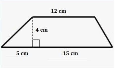 Find the area of the trapezoid by decomposing it into other shapes. A) 56 cm2 B) 60 cm-example-1