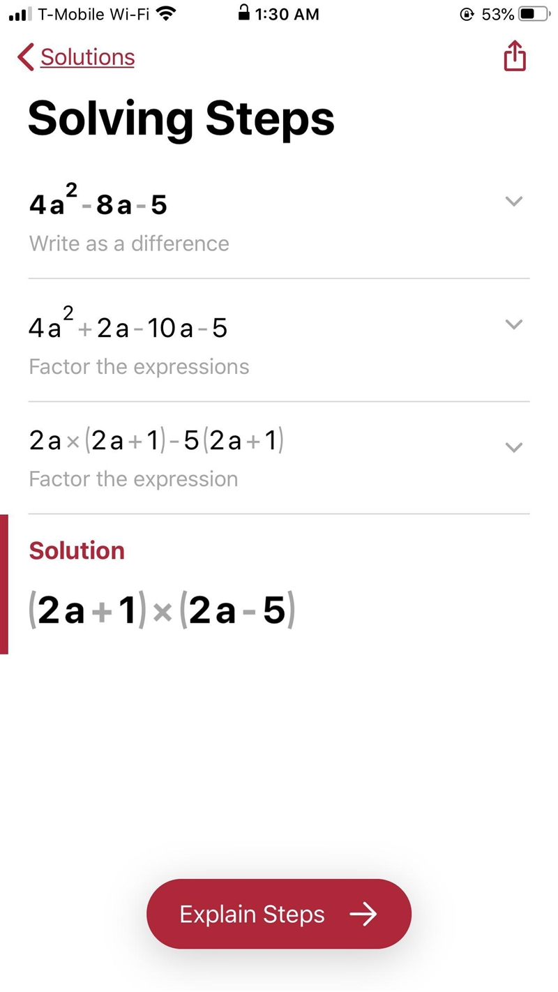 4a²-8a - 5 need help?-example-1