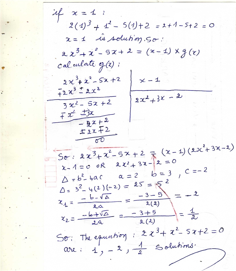 2x^3+x^2-5x+2=0 Solve synthetic division equation-example-1