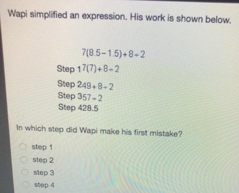 HELP HELP HELP PLSSSSS !!! Wapi simplified an expression. His work is shown below-example-1