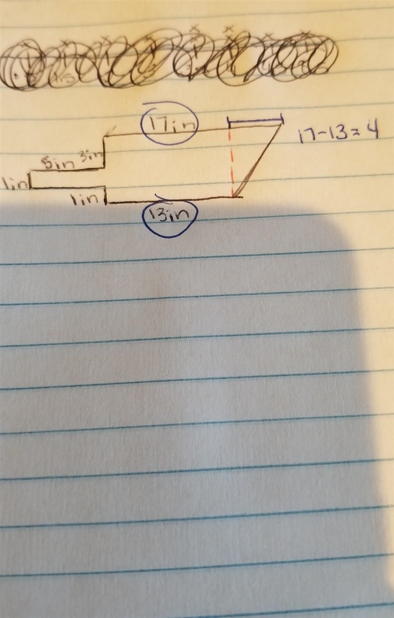 What is the the area of the triangle in the composite figure above? A) 5 in² B) 10 in-example-2