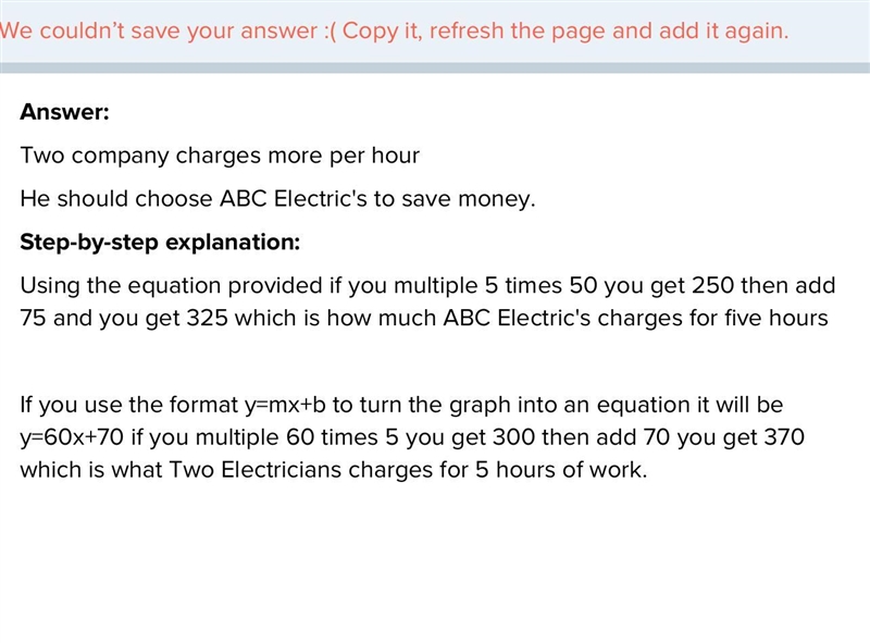 Mr. Hall needs lights installed in his house and is trying to decide between two electric-example-1