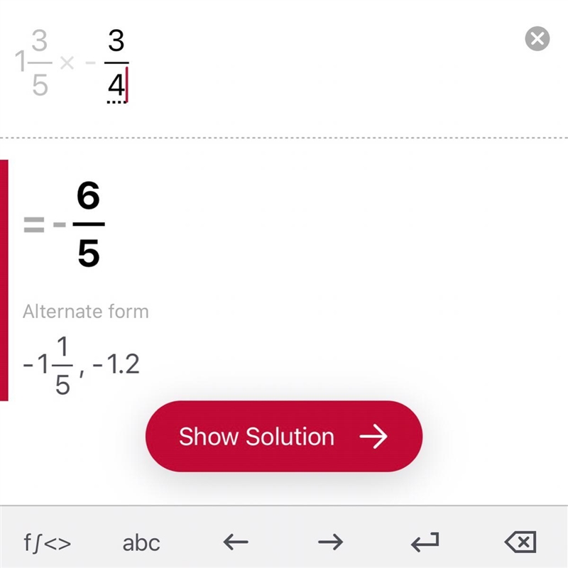 1. 1 and 3 fifths times negative 3 fourths A. start fraction negative 20 over 24 end-example-1