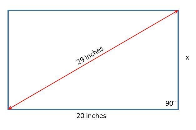 A certain television is advertised as a 29-inch TV (the diagonal length). If the width-example-1