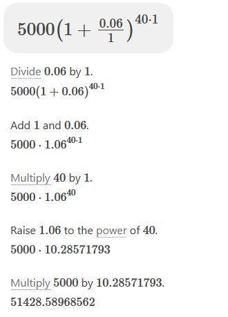 If Sarah invests $5,000 into a fund that earns 6% interest compounded annually, how-example-1