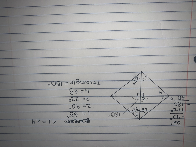 Find the measurements of all the numbered angles in the rhombus-example-1