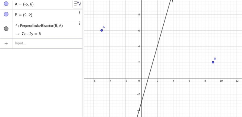 find an equation for the perpendicular bisector of the line segment whose endpoints-example-1