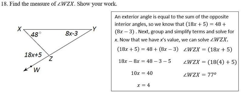 Find the measure of wzx. Show your work.​-example-1