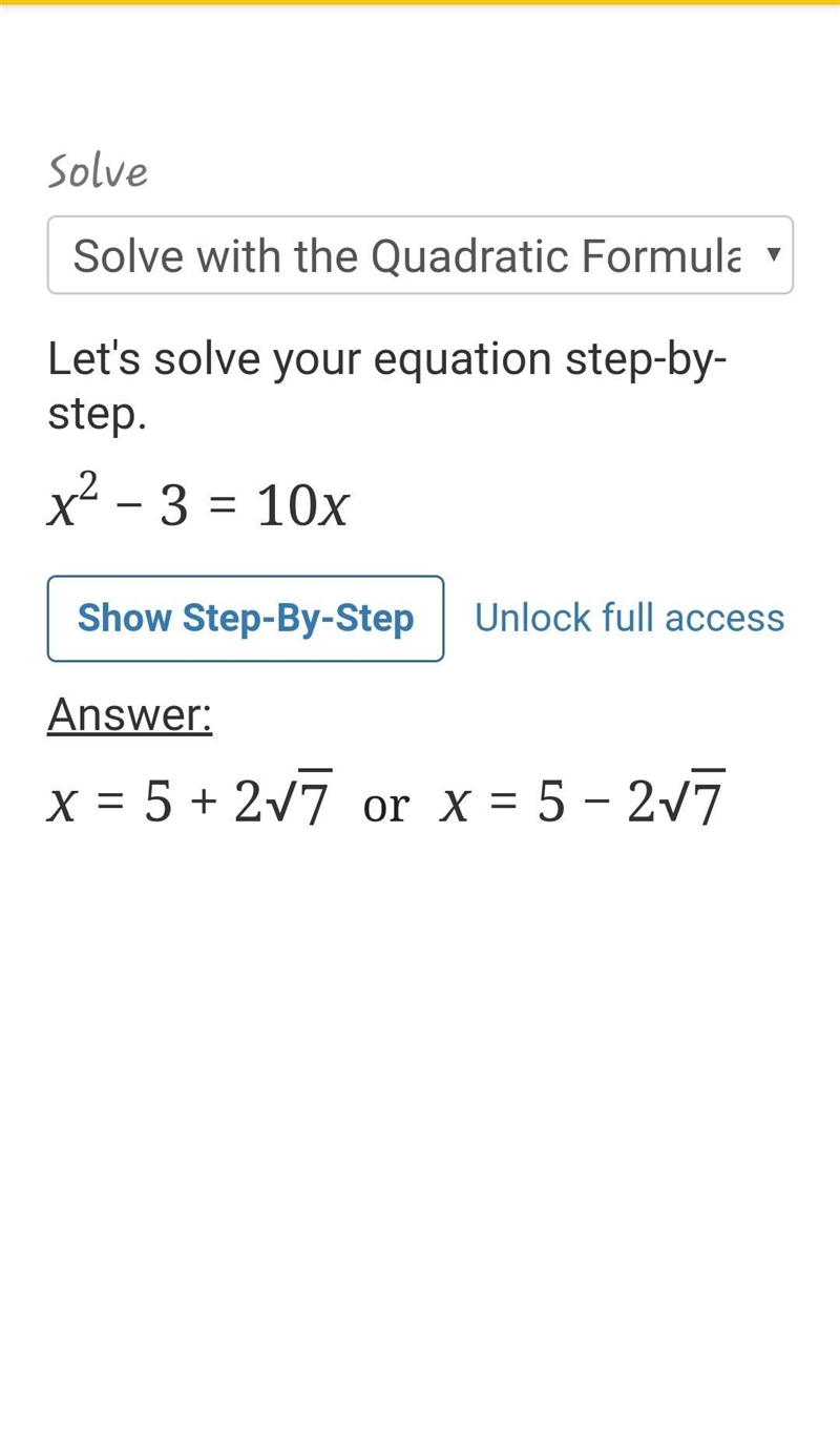 X^2-3=10x how to solve it-example-1