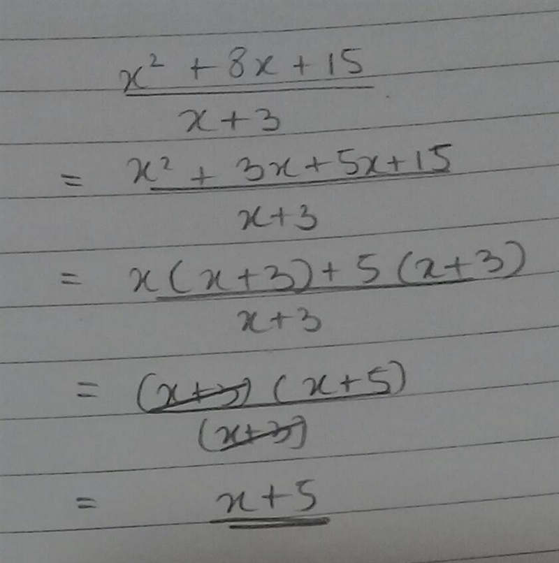 Simplify x^2+8x+15/x+3​-example-1