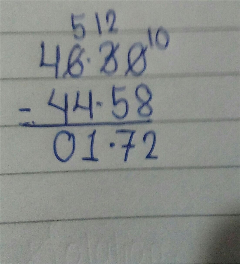 What is 46.3 minus 44.58 (tell me how you got it step by step please!)-example-1