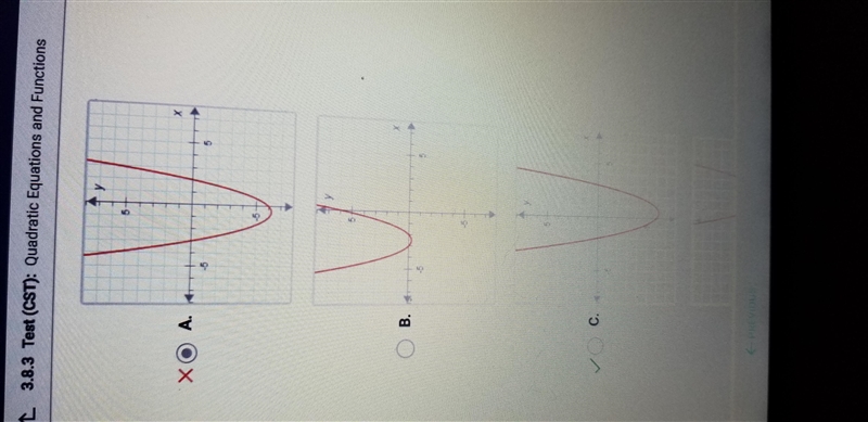 On a piece of paper, graph y=(x-2)(x + 3). Then determine which answer choice matches-example-1