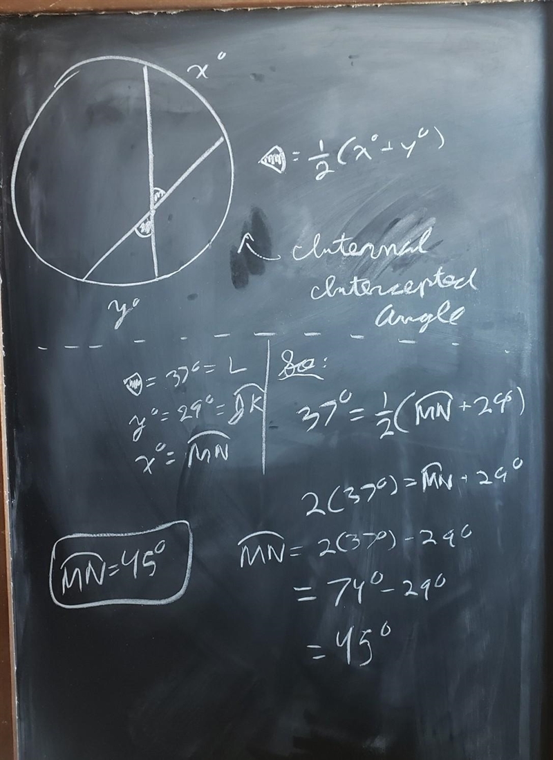 What is the measure of MN? A. 45 B. 29 C. 74 D. 37-example-1