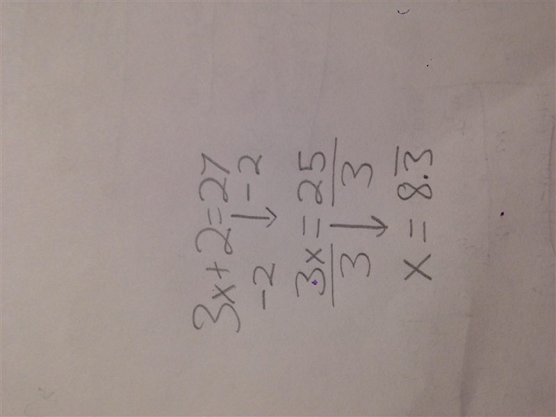 If 3x+2 = 27*, find the value of x.-example-1