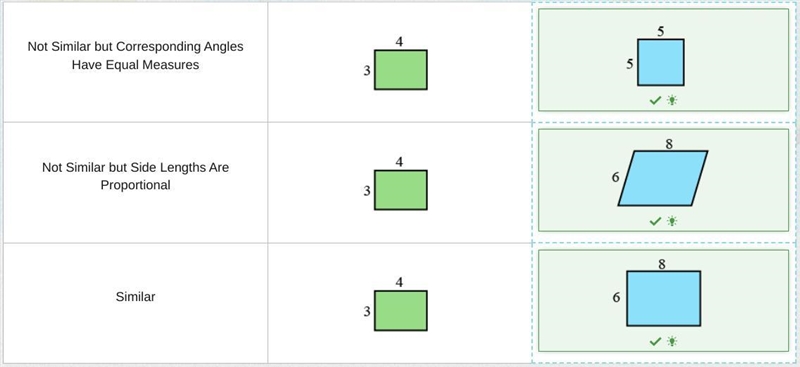 Drag a figure into each blank space so that the two figures in the row match the description-example-1