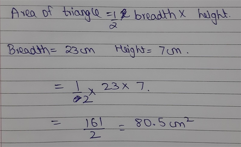 Find the area of the triangle below. Be sure to include the correct unit in your answer-example-1