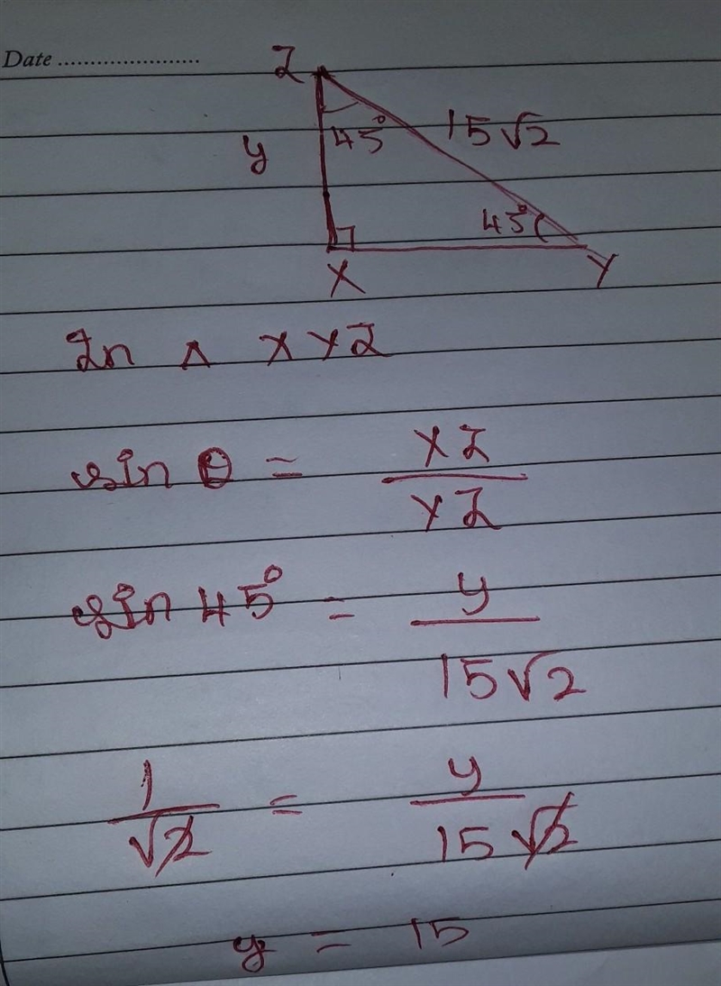 Geometry Question Find y in XYZ​-example-1