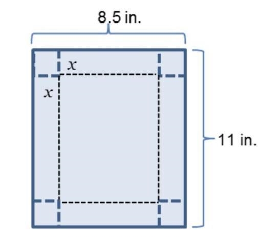 You are given a rectangular sheet of cardboard that measures 11 in. by 8.5 in. (see-example-1